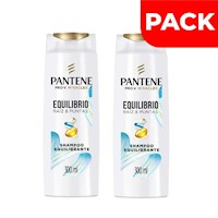 Pack Shampoo Pantene Equilibrio Raíz & Puntas - Frasco 300 Ml